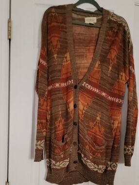 Ralph Lauren Denim & Supply Brown and Rust Striped Knit Sweater